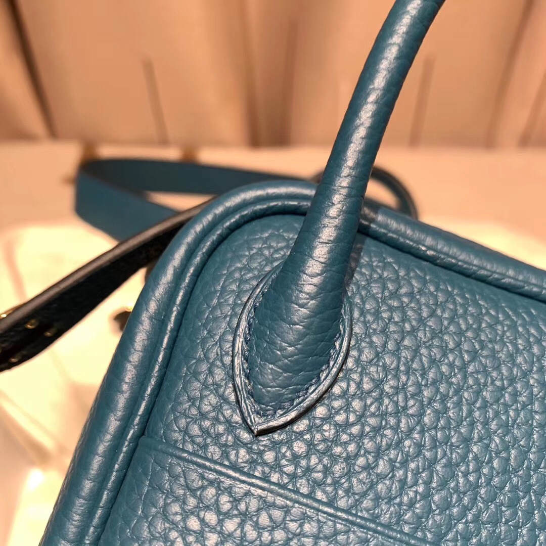 에르메스 미니 린디백19 블루드프루스 금장 끌레망스 가죽